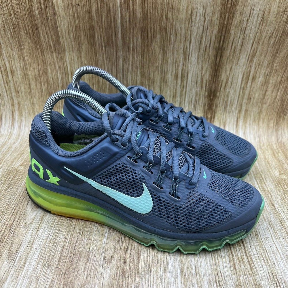 Nike Air Max 2013 Women's Size 8 Armory Slate Volt Running Shoes 555363-437